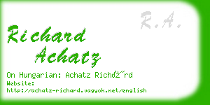 richard achatz business card